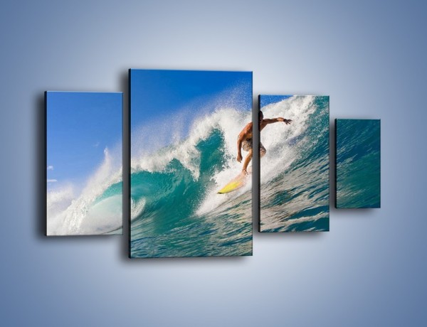 Obraz na płótnie – Surfing w letnim sezonie – czteroczęściowy L132W4