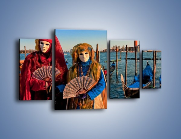 Obraz na płótnie – Wenecja i jej bohaterowie – czteroczęściowy L210W4