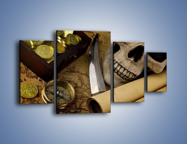 Obraz na płótnie – W poszukiwaniu pirackich skarbów – czteroczęściowy O100W4
