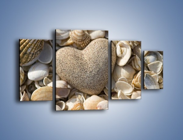 Obraz na płótnie – Miłość do muszli i morza – czteroczęściowy O132W4