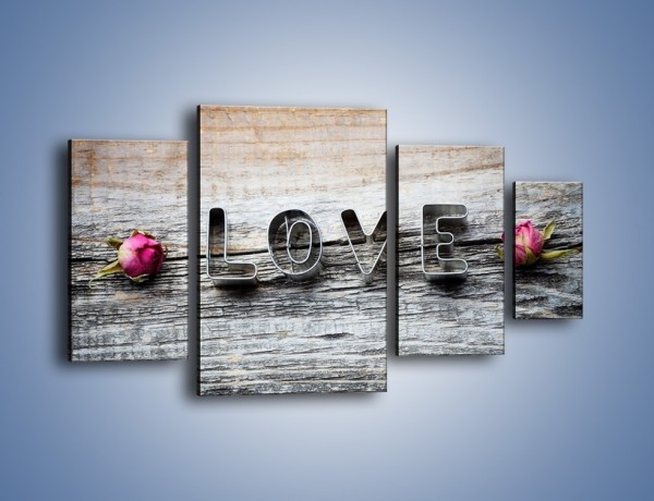 Obraz na płótnie – Miłość pachnąca różami – czteroczęściowy O146W4