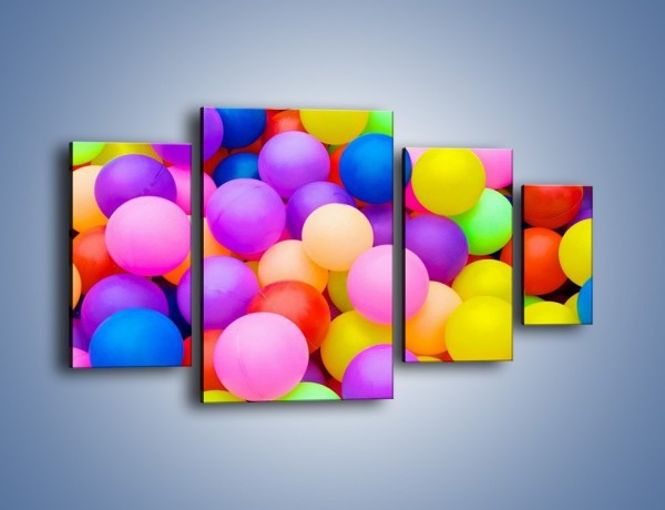 Obraz na płótnie – Basen z kolorowymi piłeczkami – czteroczęściowy O208W4