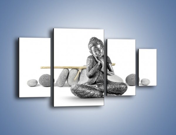 Obraz na płótnie – Budda wśród szarości – czteroczęściowy O220W4
