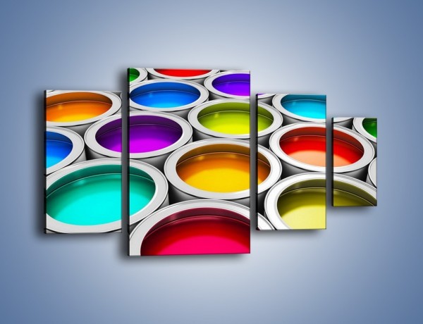 Obraz na płótnie – Paleta kolorowych pojemniczków – czteroczęściowy O253W4