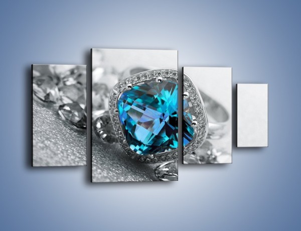 Obraz na płótnie – Rubin i kryształy – czteroczęściowy O255W4