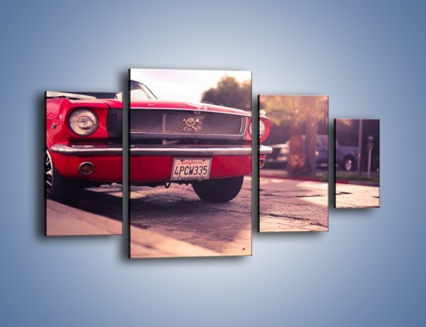 Obraz na płótnie – Czerwony Ford Mustang – czteroczęściowy TM087W4