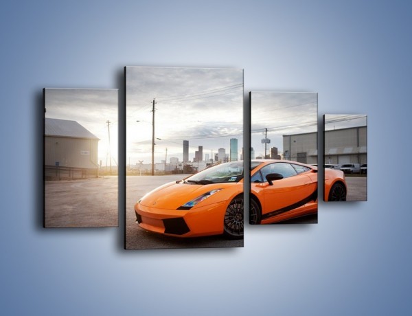 Obraz na płótnie – Pomarańczowe Lamborghini Gallardo – czteroczęściowy TM102W4