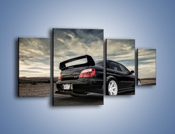 Obraz na płótnie – Czarne Subaru Impreza WRX Sti – czteroczęściowy TM133W4