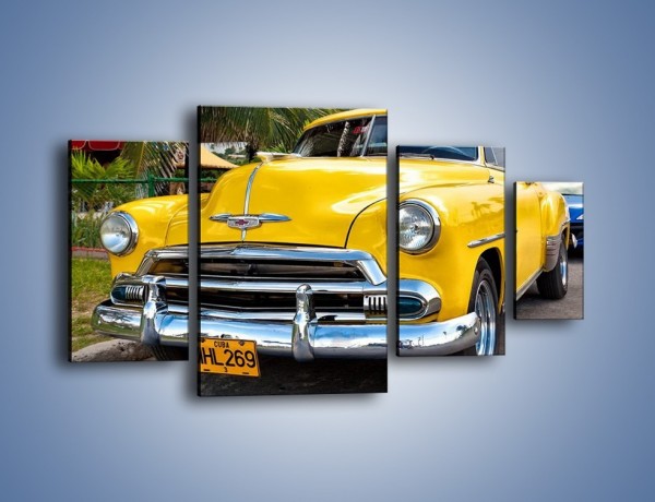 Obraz na płótnie – Kubańska taksówka na Hawanie – czteroczęściowy TM160W4