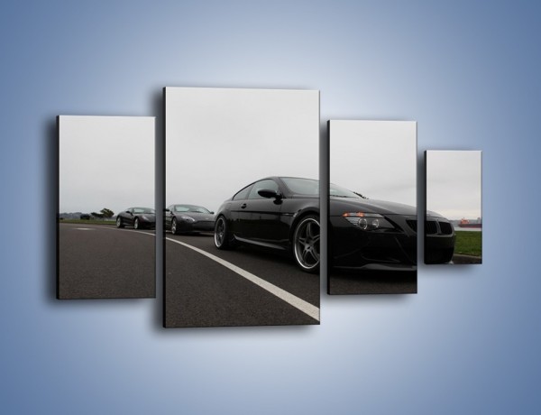 Obraz na płótnie – Luksusowe samochody na drodze – czteroczęściowy TM179W4