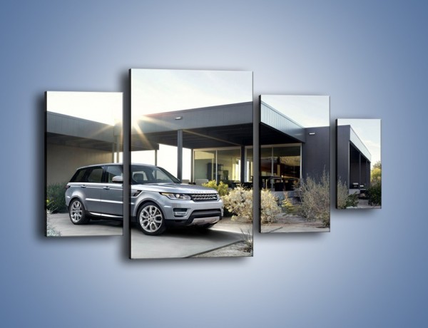 Obraz na płótnie – Range Rover Sport przed domem – czteroczęściowy TM189W4