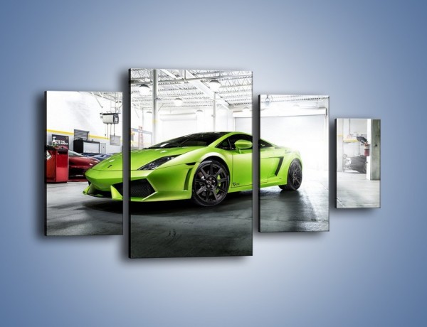 Obraz na płótnie – Lamborghini Gallardo w garażu – czteroczęściowy TM205W4