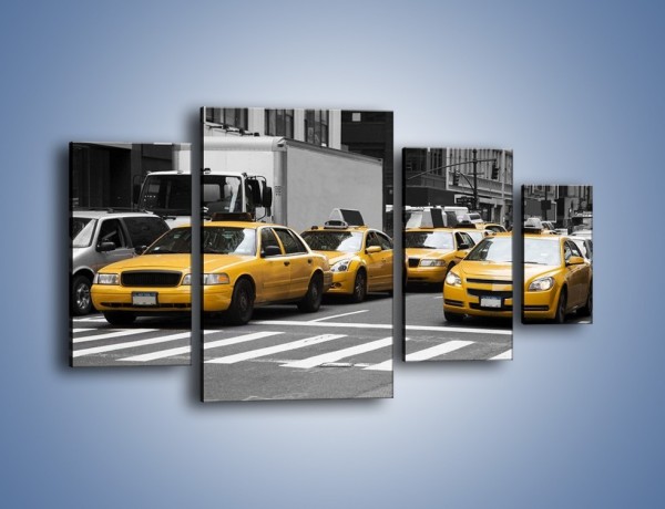Obraz na płótnie – Amerykańskie taksówki w korku ulicznym – czteroczęściowy TM219W4