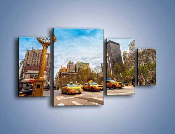 Obraz na płótnie – Taksówki na Fifth Avenue – czteroczęściowy TM223W4