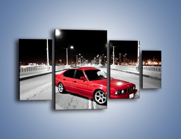 Obraz na płótnie – BMW 5 E34 na moście – czteroczęściowy TM227W4