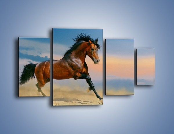 Obraz na płótnie – Brązowy koń na pustyni – czteroczęściowy Z011W4