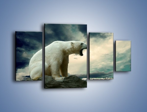 Obraz na płótnie – Donośny krzyk polarnego niedźwiedzia – czteroczęściowy Z114W4
