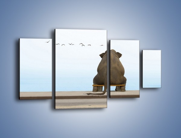 Obraz na płótnie – Przemyślenia słonia w samotności – czteroczęściowy Z120W4