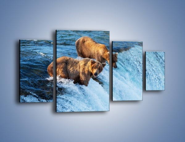 Obraz na płótnie – Niedźwiedzie na zjeżdżalni – czteroczęściowy Z213W4