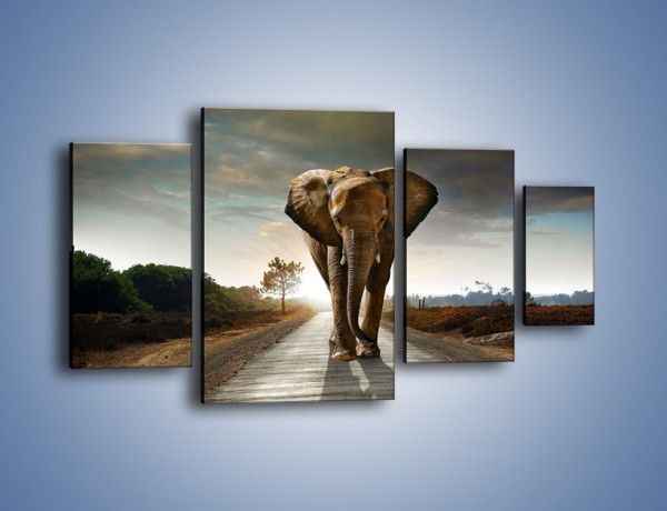 Obraz na płótnie – Słoń w poszukiwaniu rodziny – czteroczęściowy Z256W4