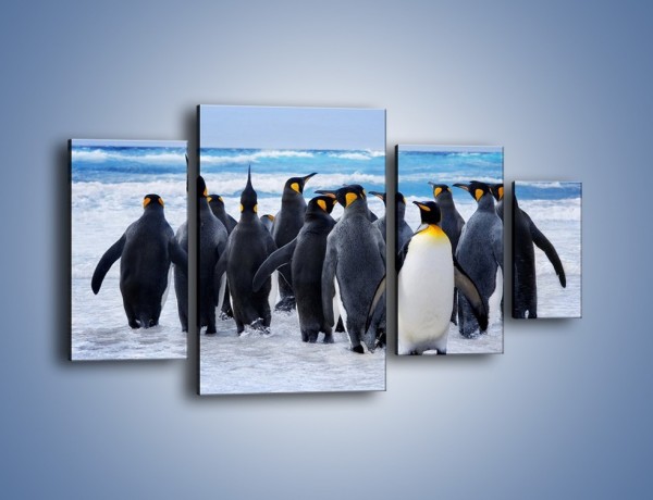 Obraz na płótnie – Narada pingwiniej rodziny – czteroczęściowy Z272W4