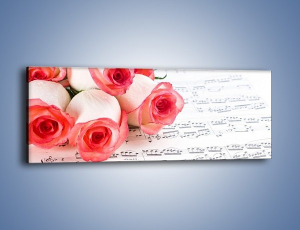 Obraz na płótnie – Najpiękniejsze melodie wśród róż – jednoczęściowy panoramiczny K377