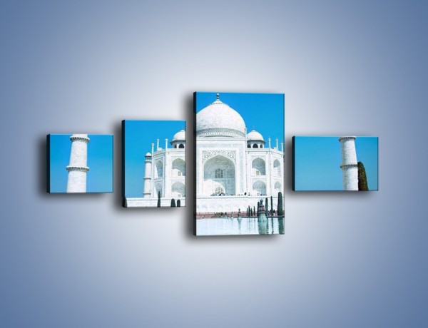 Obraz na płótnie – Taj Mahal pod błękitnym niebem – czteroczęściowy AM077W5