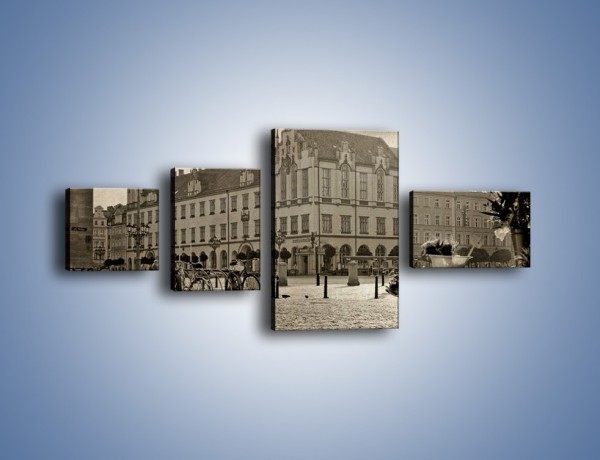 Obraz na płótnie – Rynek Starego Miasta w stylu vintage – czteroczęściowy AM138W5