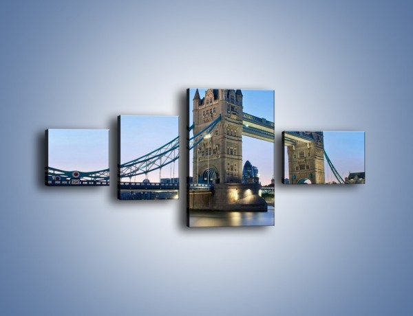 Obraz na płótnie – Tower Bridge o poranku – czteroczęściowy AM143W5