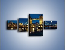 Obraz na płótnie – Tower Bridge w świetle nocnych lamp – czteroczęściowy AM210W5