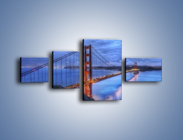Obraz na płótnie – Most Golden Gate – czteroczęściowy AM328W5