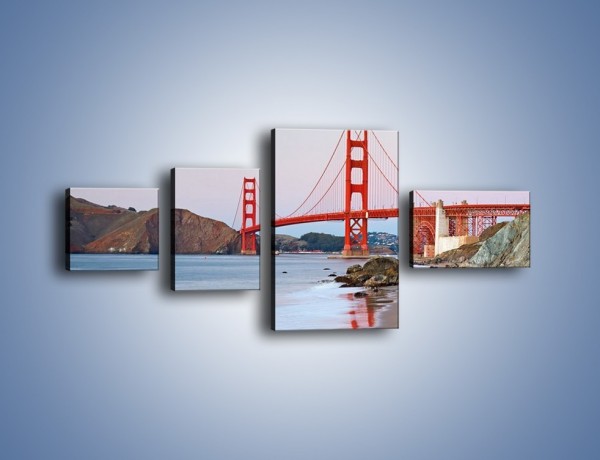 Obraz na płótnie – Most Golden Gate – czteroczęściowy AM406W5