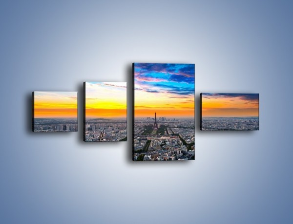 Obraz na płótnie – Panorama Paryża – czteroczęściowy AM415W5