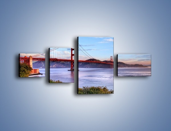 Obraz na płótnie – Most Golden Gate w San Francisco – czteroczęściowy AM444W5