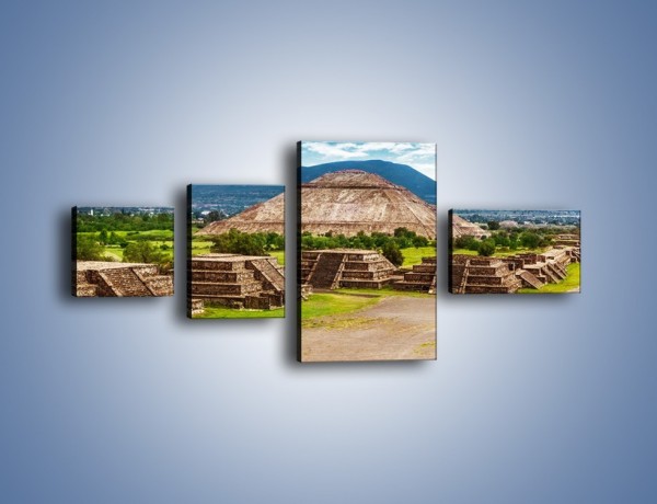 Obraz na płótnie – Piramida Słońca w Meksyku – czteroczęściowy AM450W5