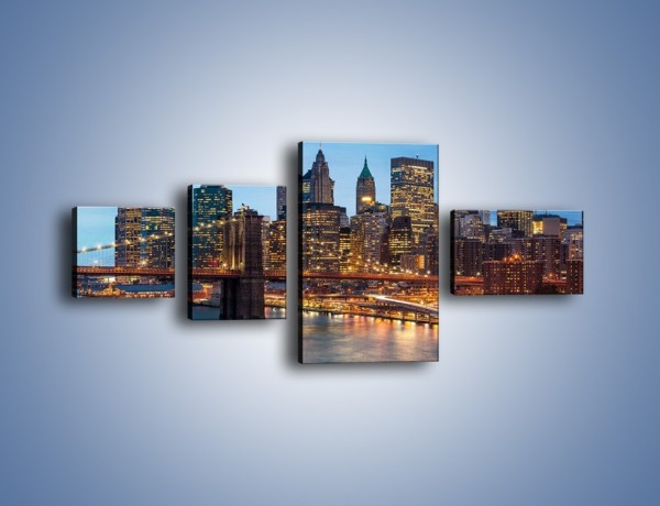 Obraz na płótnie – Manhattan w Nowym Yorku o poranku – czteroczęściowy AM453W5