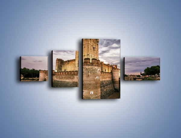 Obraz na płótnie – Zamek La Mota w Hiszpanii – czteroczęściowy AM457W5