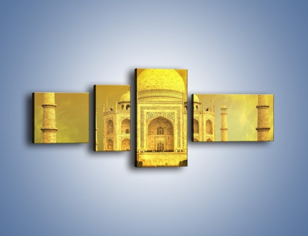 Obraz na płótnie – Tadź Mahal w żółtym kolorze – czteroczęściowy AM465W5