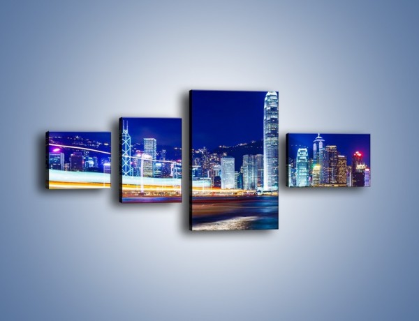 Obraz na płótnie – Panorama Hong Kongu – czteroczęściowy AM499W5