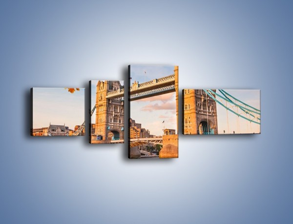 Obraz na płótnie – Tower Bridge jesienną porą – czteroczęściowy AM511W5