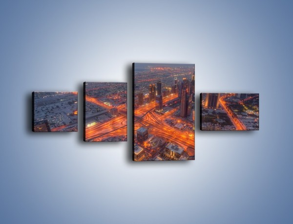 Obraz na płótnie – Panorama Dubaju o poranku – czteroczęściowy AM538W5