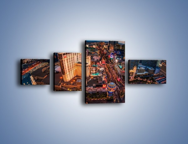 Obraz na płótnie – Centrum Las Vegas – czteroczęściowy AM588W5