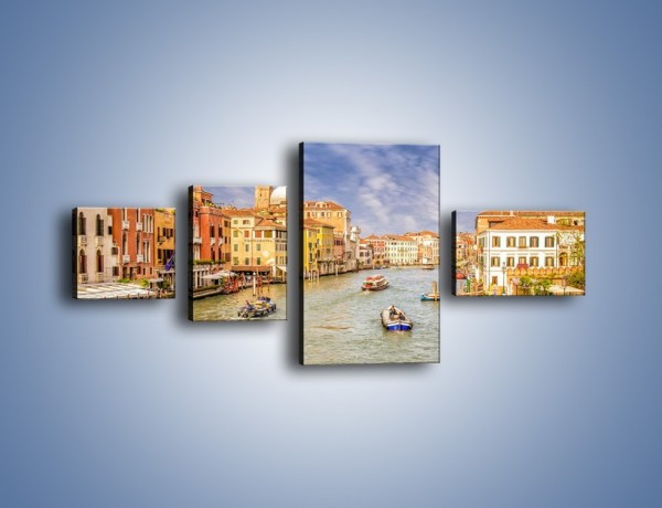 Obraz na płótnie – Canal Grande w Wenecji o poranku – czteroczęściowy AM617W5