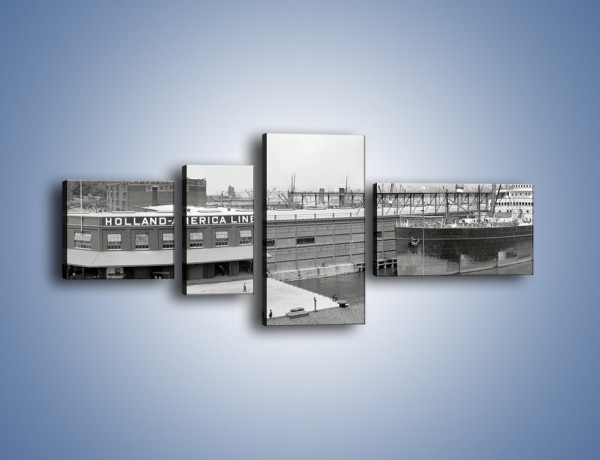 Obraz na płótnie – Amerykańskie doki na początku XX wieku – czteroczęściowy AM641W5