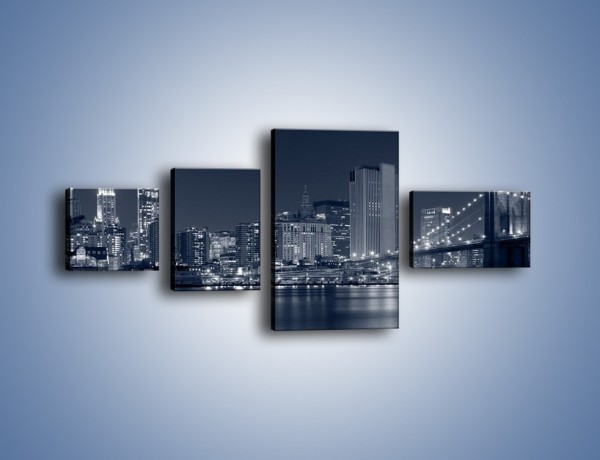 Obraz na płótnie – Manhattan w jednolitym kolorze – czteroczęściowy AM645W5