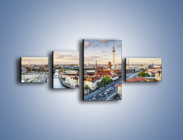 Obraz na płótnie – Panorama Berlina – czteroczęściowy AM673W5