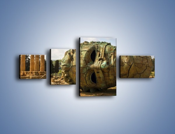 Obraz na płótnie – Ruiny Świątyni Kastora i Polluksa – czteroczęściowy AM705W5