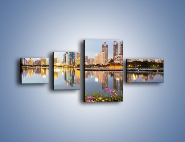 Obraz na płótnie – Panorama Bangkoku – czteroczęściowy AM710W5