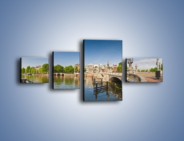 Obraz na płótnie – Most Blauwbrug w Amsterdamie – czteroczęściowy AM713W5