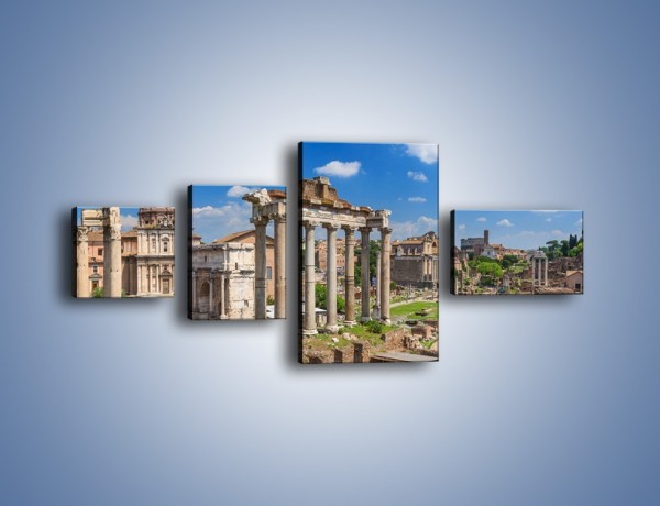 Obraz na płótnie – Panorama rzymskich ruin – czteroczęściowy AM767W5